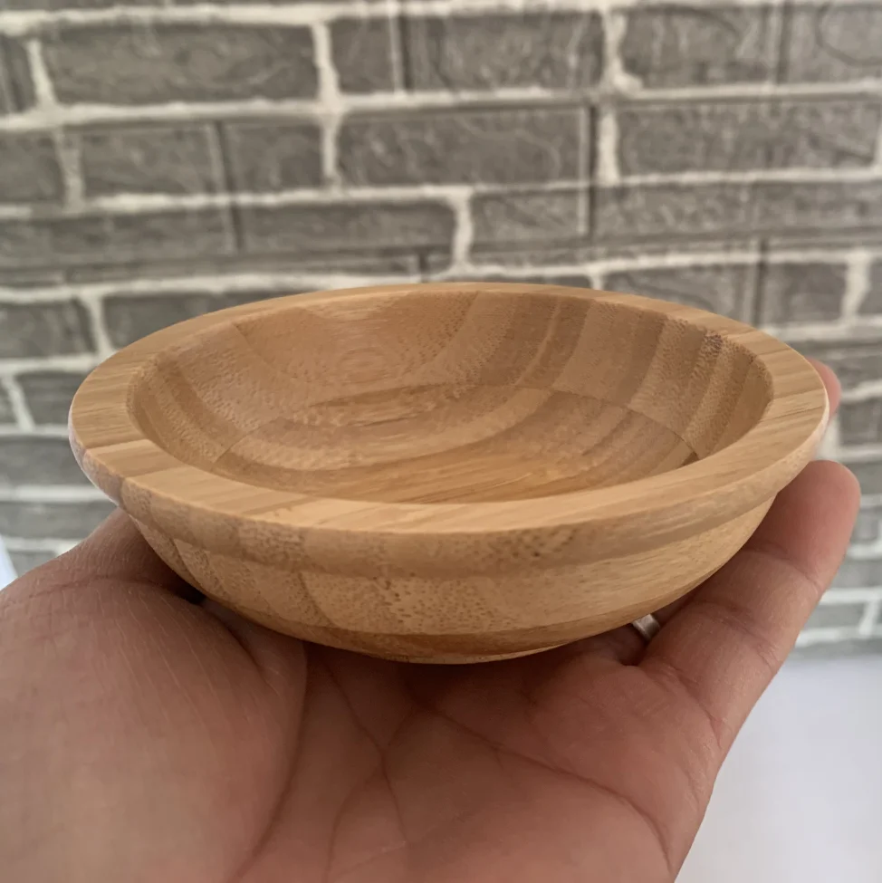 Small bamboo wide edge food kid play beauty bowl