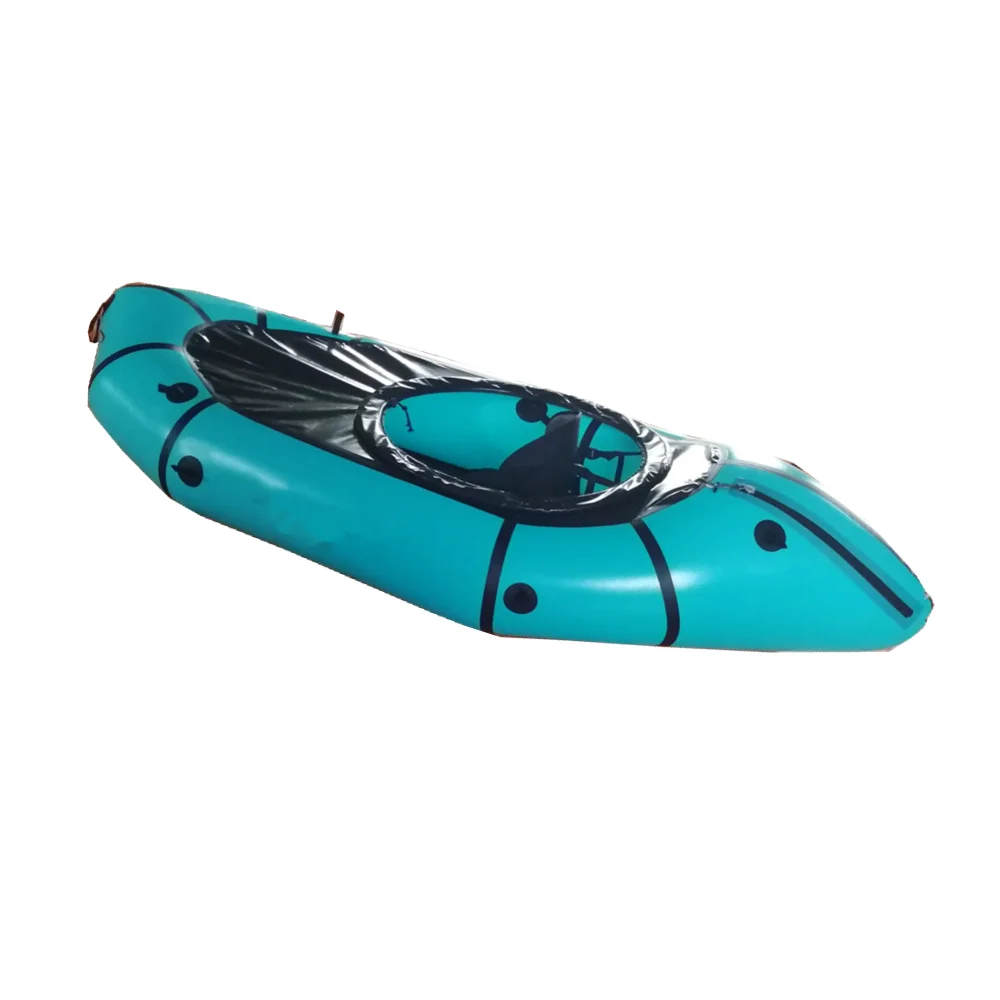 tpu nylon fabric for inflatable packraft Custom light weight TPU 1 Person inflatable packraft/ bike raft paddle kayak