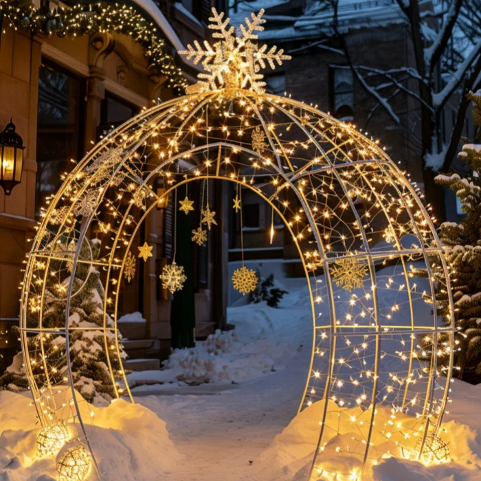 High Quality Christmas decoration street waterproof Led arch light Festivals Sculpture Decoration Lights