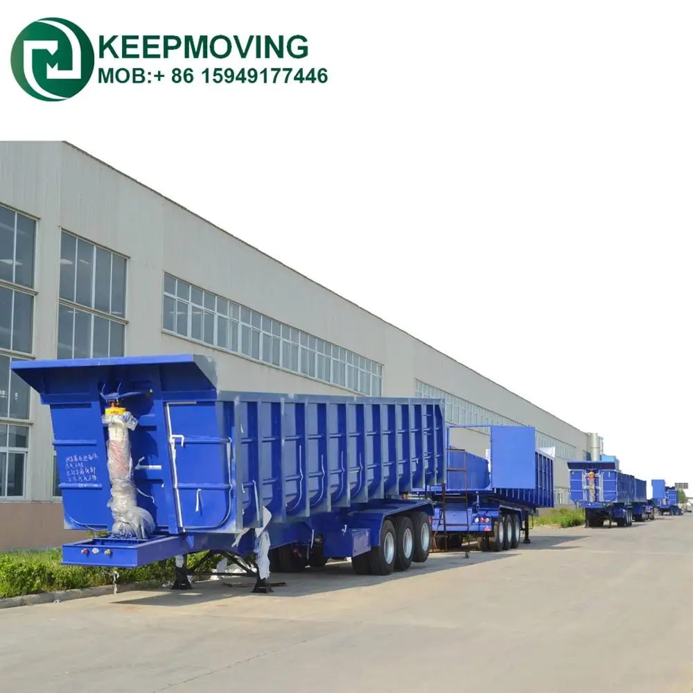China best price 3 Axles 45 CBM Heavy duty Rear Dump Semi truck Trailer for sale