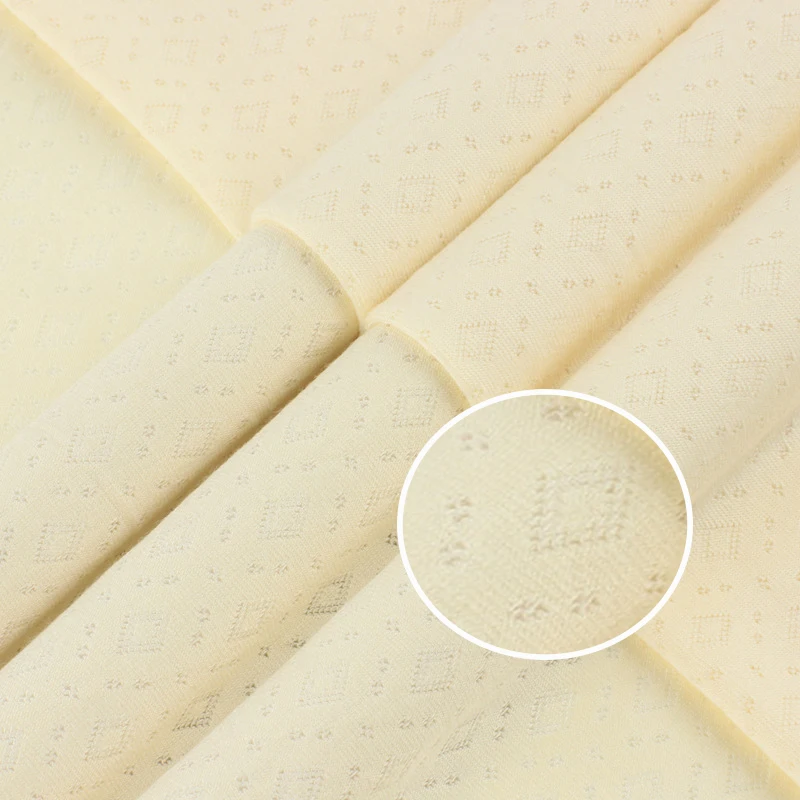 Wholesale Eco-friendly Bamboo Fiber Cotton Nylon Blend Knit Pointelle Mesh Fabric For Baby Kids Clothing