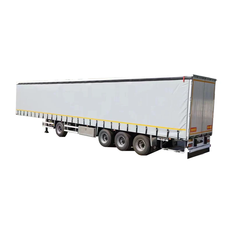 Side Curtain Trailer 3-Axle Beverage Cargo Tarpaulin Steel Material up to 60-Ton Carrying Capacity