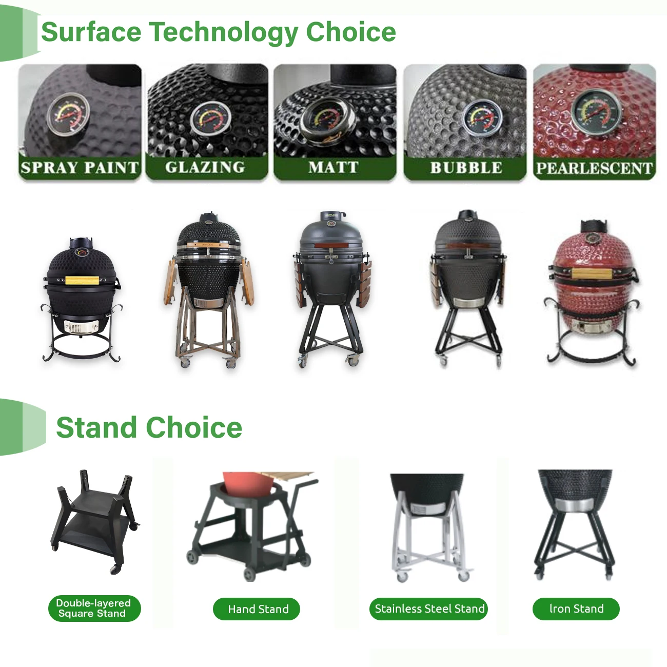 Auplex Customizable 27 inch XXL Kamado Grill Outdoor BBQ Kitchen Barbecue Churrasqueira