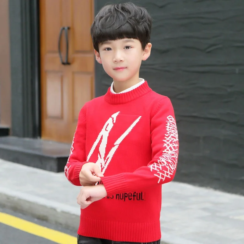 
New arrival children boys breathable and comfortable o-neck long sweater 