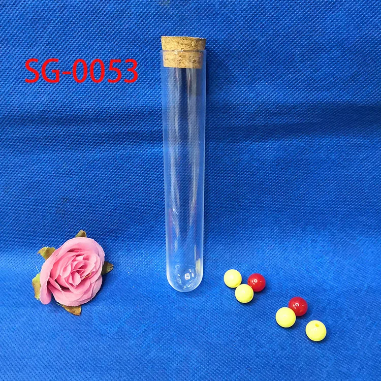 Made in China plastic radioimmunotube diameter 25mm wooden cork transparent hard plastic experimental sampling test tube