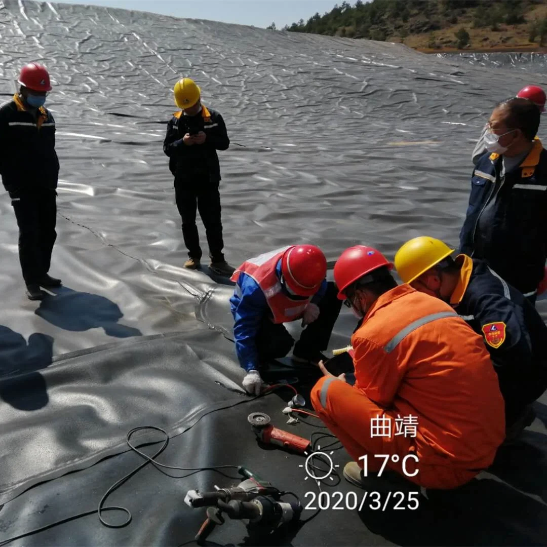 Geomembrana hdpe лайнер HDPE Geomembrane цена 0 5 мм 1 2 свалка для рыбоводства в Индонезии