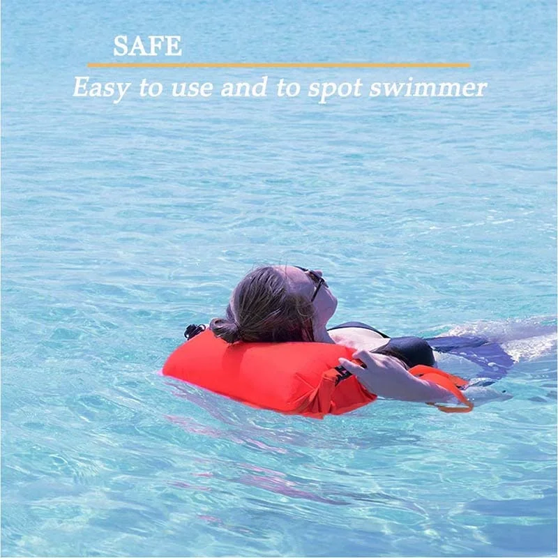 Open Water Swimming 20L Tow Float Dry Bag For Wild Sea Swimming Attached Waist Strap For Adults Swim Buoy