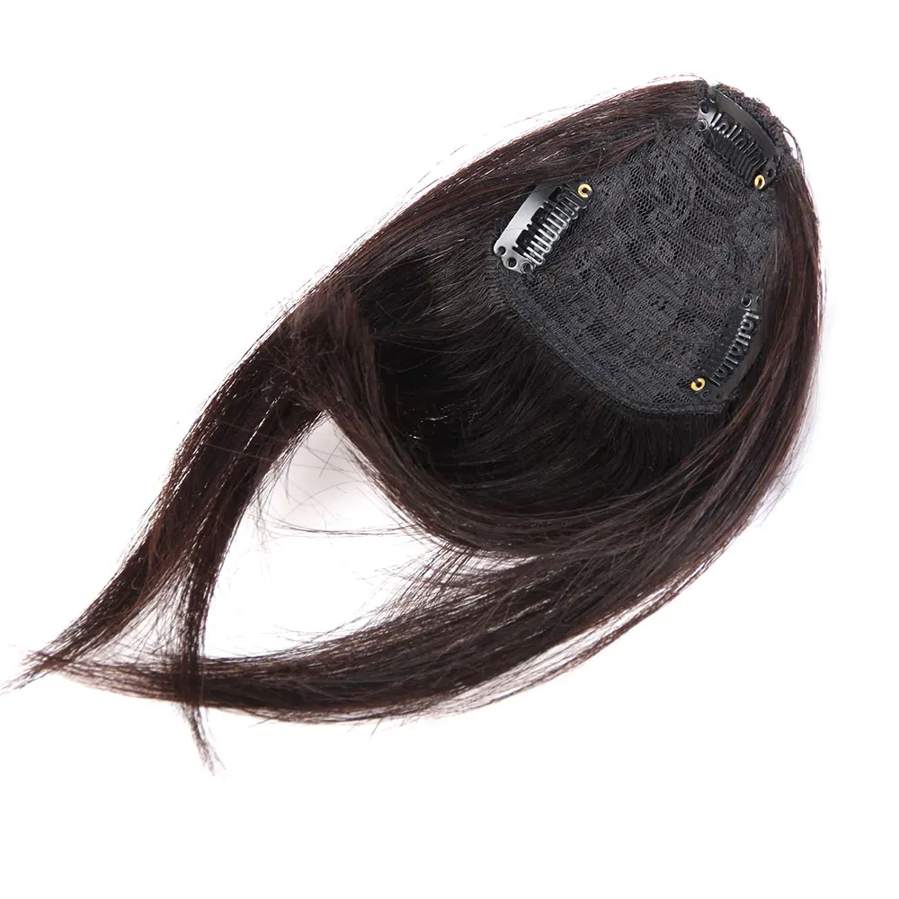 Human Hair Bangs 8inch 20g clip in Straight Remy Natural Fringe Hair 3 clip Front Bangs