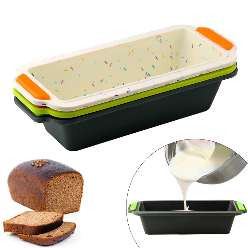 2021 New Household Toast Mold Food Grade Silica Gel Rectangular Cake Tray Non Stick Heatresistant Baking Tools