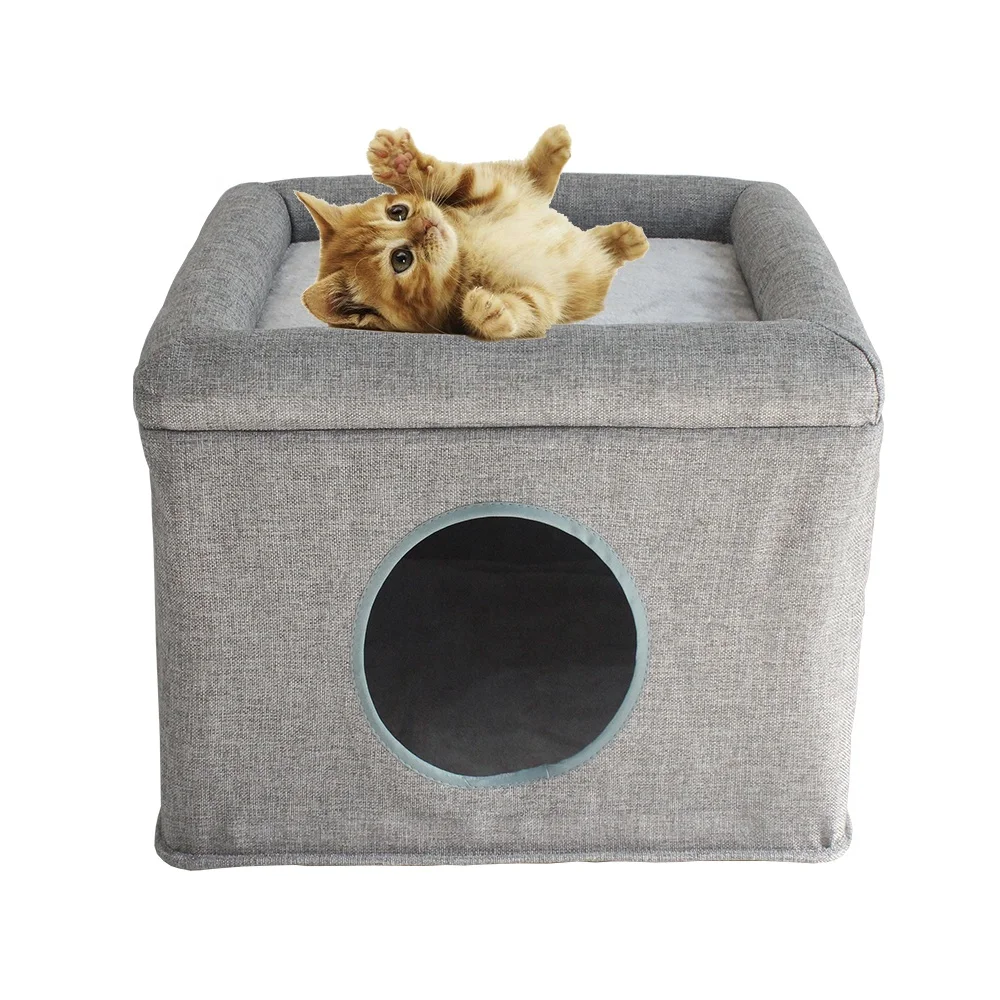 Safety Cat hiding home Fabric Kitten play house Pretty Cat sleeping bed