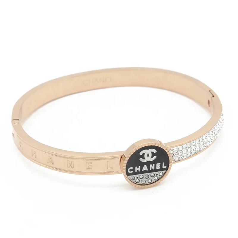 
2019 New stock wholesale fashion brand gold plating stainless steel bracelet 