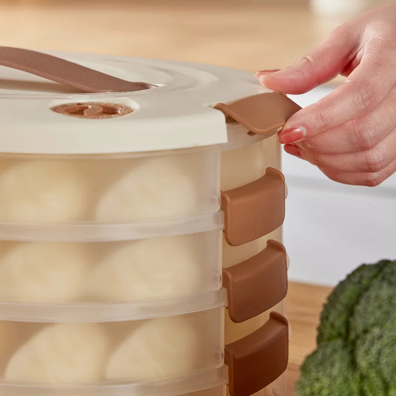 Portable Plastic Dumpling Wonton Freezer Box Multi-layer Food Airtight Storage Container Kitchen Refrigerator Storage Boxes