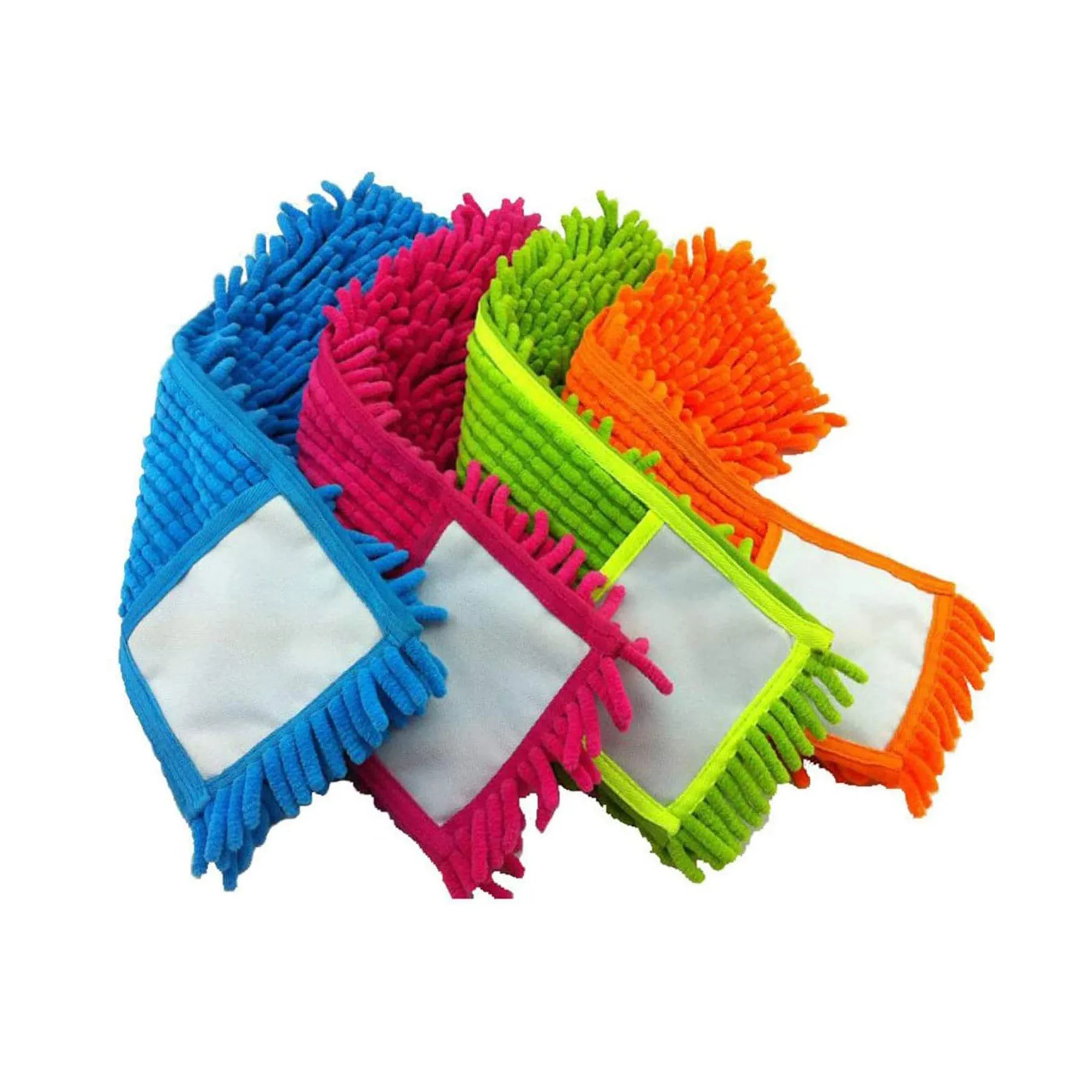 4-pack colorful microfiber clean pad flat mop replaceable dust removal pad