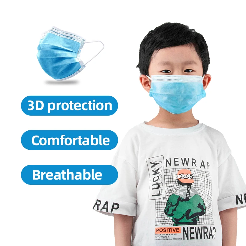 Прямые поставки с фабрики, цена модная детская mascarillas нетканые одноразовые маски для лица 3 слойная детская маска для лица