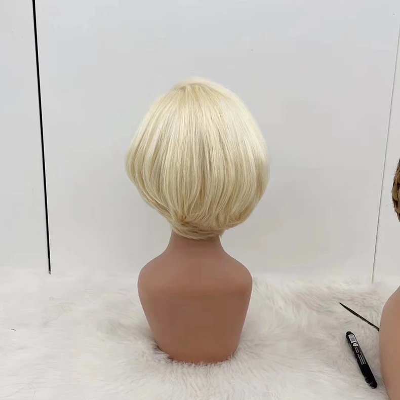 Short wig human hair 13*4 Pixie Wig ST blonde lace front wig human hair