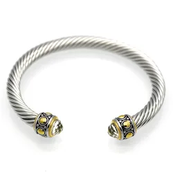 2018 Unisex stainless steel Twisted cable wire wrapped cuff bangle bracelet guangzhou jewelry market wholesale