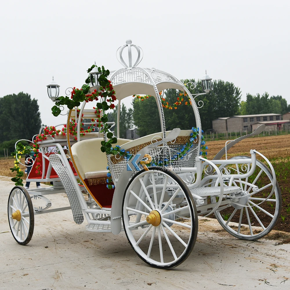 Princess Royal Horse And Carriage Girls Victoria Golden Cinderella Horse Carriage Wedding Buggy Traditional American Chariot