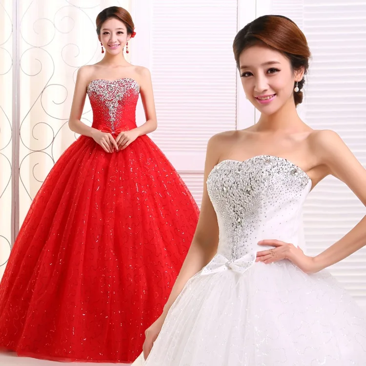 
W1006 Women off shoulder bandage diamond bling simple cheap embroidery sequins wedding dress stage dress 