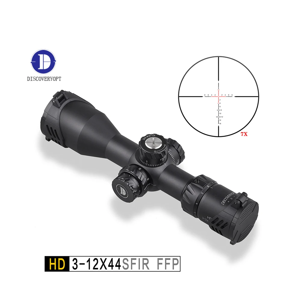 Discovery Optics Scope 3-12 FFP Ultra Short 240mm Optical Scope with 1/10 1cm Adjust with 10 Yards Side Focus Scopes