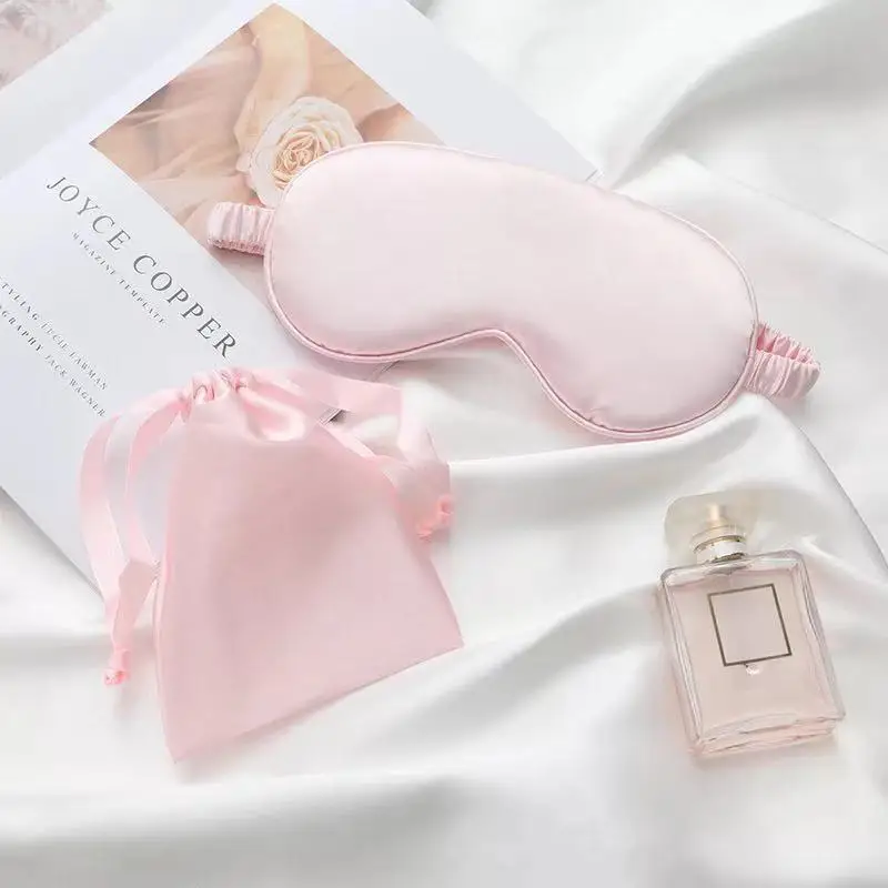 Custom Print Satin Silk Eyemask Sleeping Private Label Eye Mask with Pouch Kit