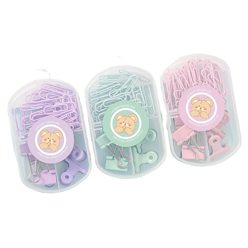 High Quality Creative Paper clip Binding Combination Cute Bookmark Stationery Set Wholesale