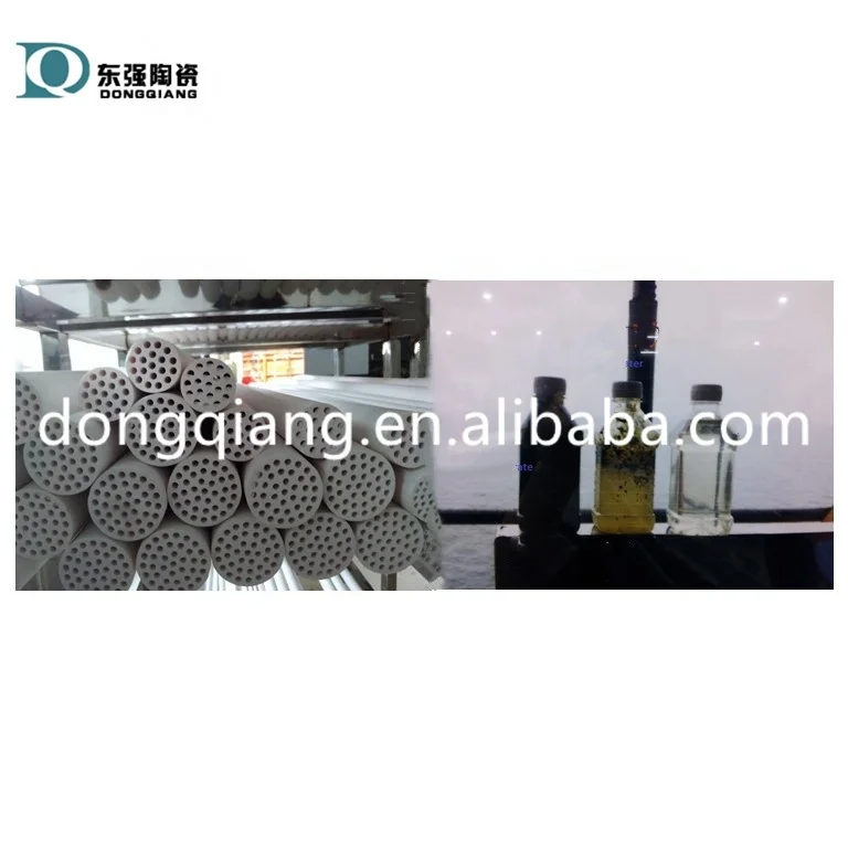 crossflow filter with UF ceramic membrane filter elements for oily water separation