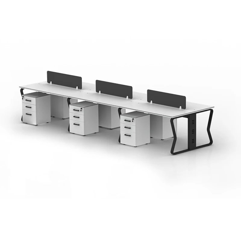 Meetco White Workstations Office Desk Modern Design 4 6 Seater Staff Office Cubicle Workstation