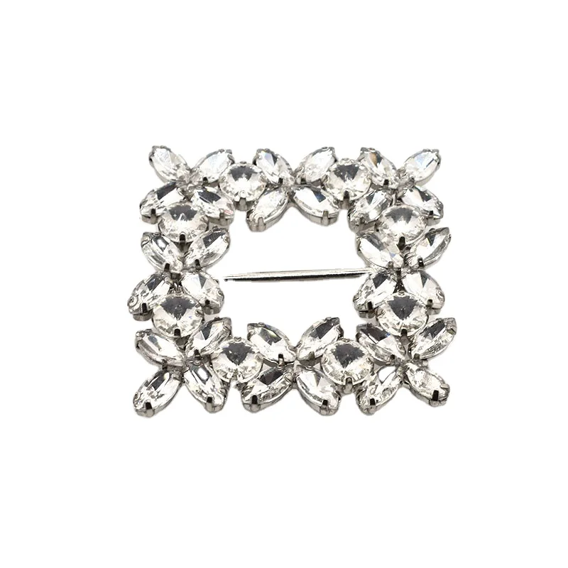 Custom  Rectangle  Rhinestone Diamante Shine Square Crystal Buckle for Purse Shoe Belt Bag Decoration Accessories