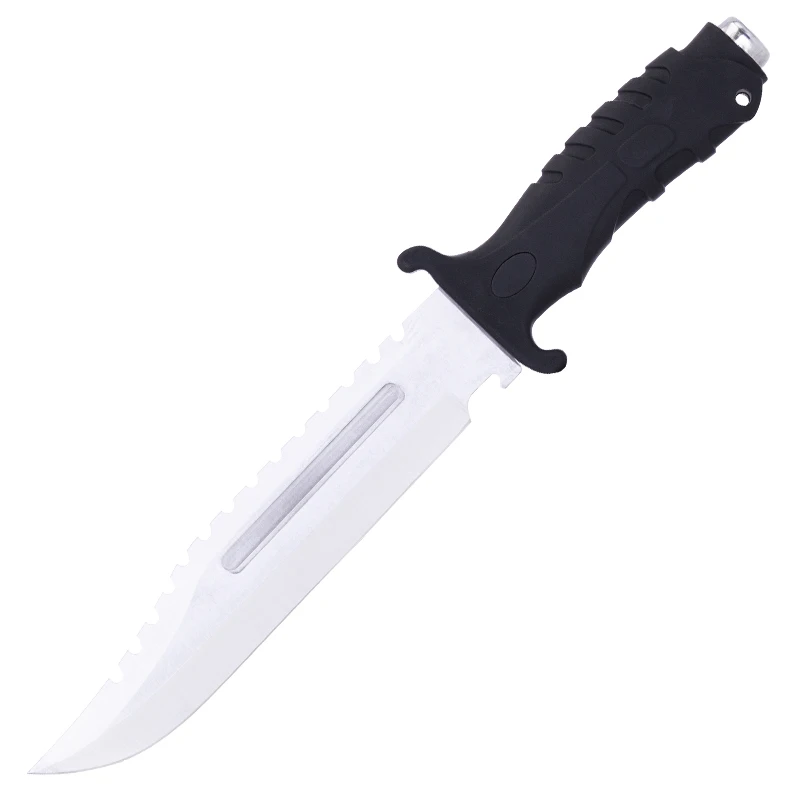 Outdoor camping survival full tang fixed blade tactical hunting bushcraft knife with nylon sheath