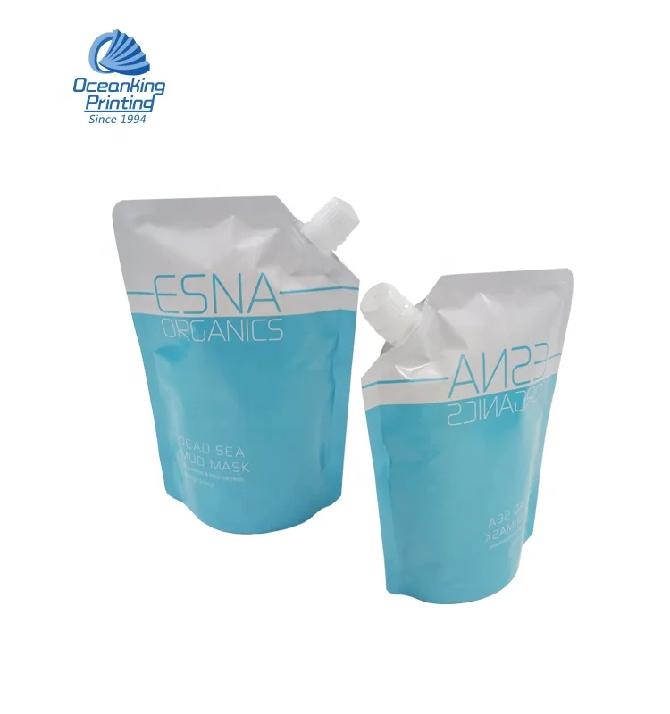 Custom Printed Doypack Flexible Liquid Packs Plastic Stand Up Spout Pouch With Nozzle