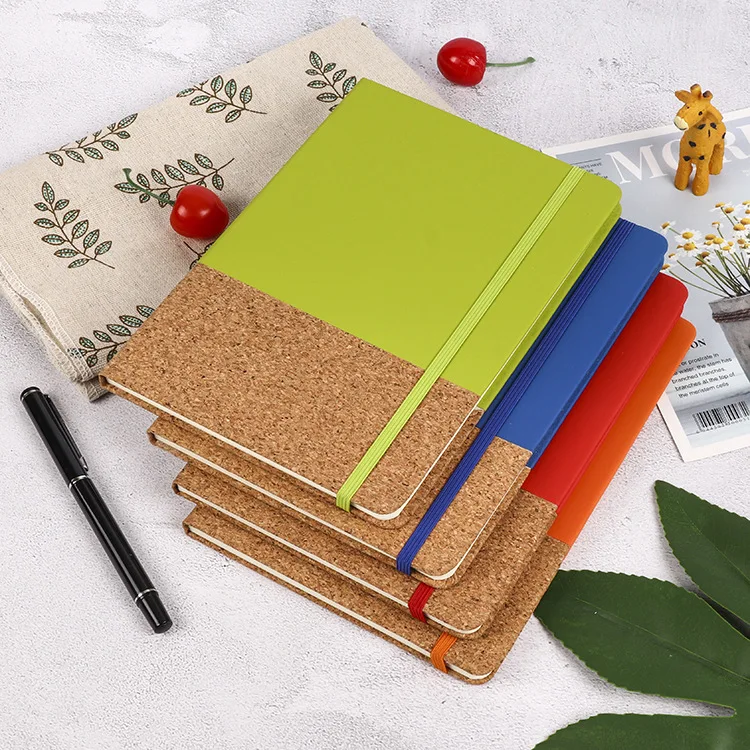 PU Leather wheat straw A5 notebook customized logo business office gifts