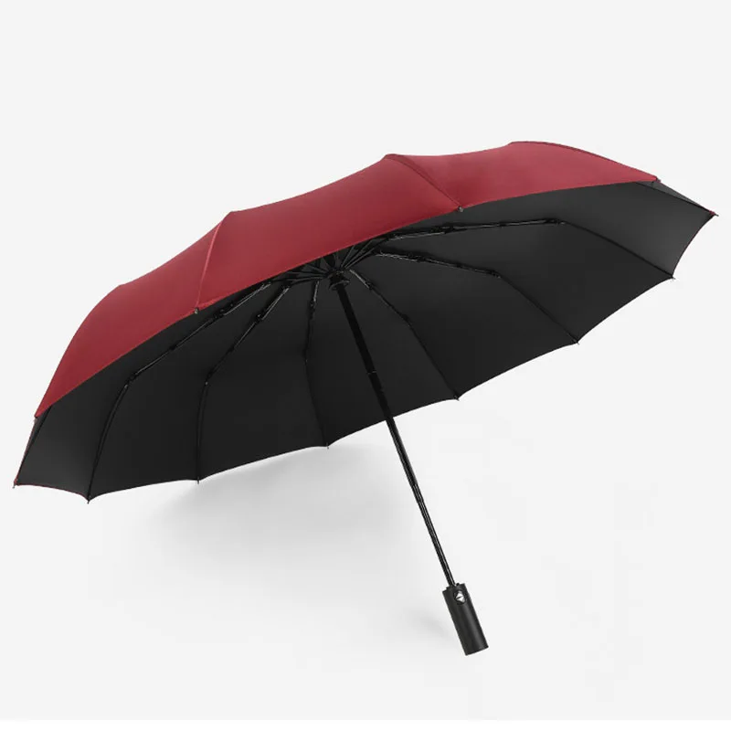 Fully Automatic Popular Traveling Folding Auto Open Umbrella 12 Ribs Windproof Rainy Proof Umbrellas For Gift