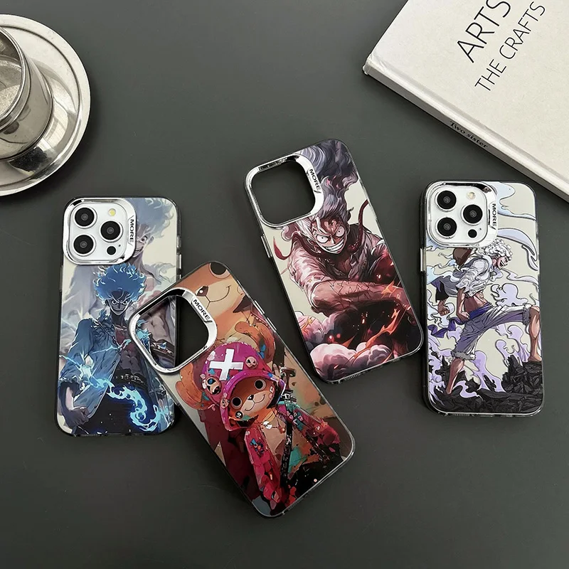 Cartoon Anime One Pieces Luffy Zoro Phone Cases for iPhone XR 11 12 13 14 15 16 Pro MAX Plus IMD Shockproof Mobile Phone Covers