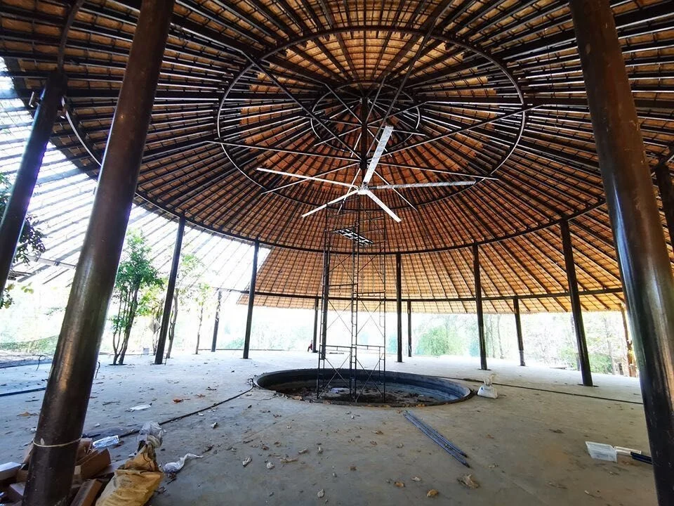 Shopping mall use 10ft  5 blades big industrial hvls ceiling fans with PMSM Motor