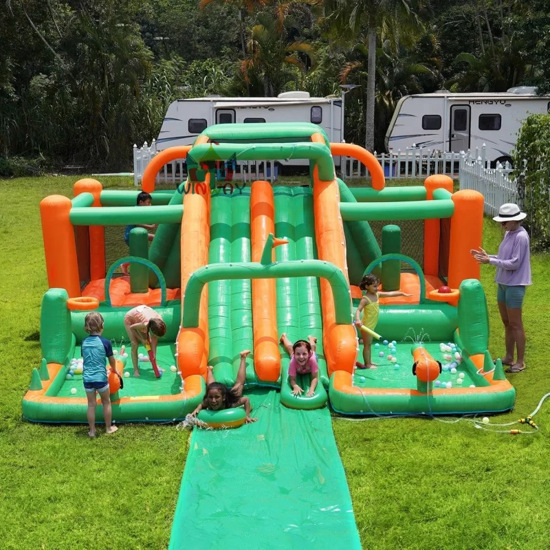 Bounce House Big Water Slide for Kids Bouncy House Inflatable Water slide Bouncy House Water Park Castle with Slip and Slide