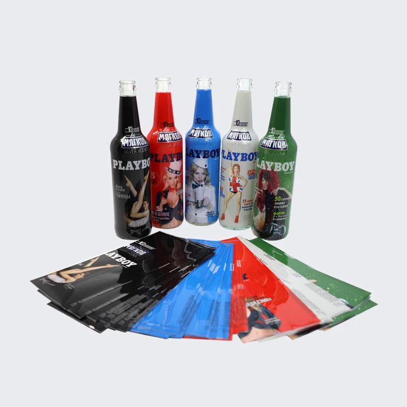 Customized PET/PVC plastic shrink wrap bottle labels shrink sleeve labels for bottle or cans