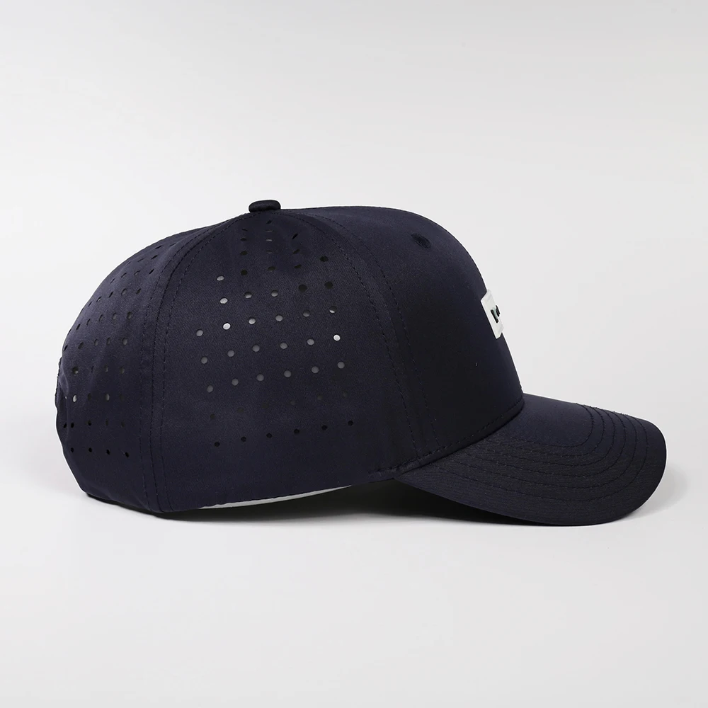 Бейсболка Gorras с 6 панелями и отверстием для лазерной резки бейсбольная кепка гольфа водонепроницаемая Перфорированная резиновая шляпа логотипом персиковая