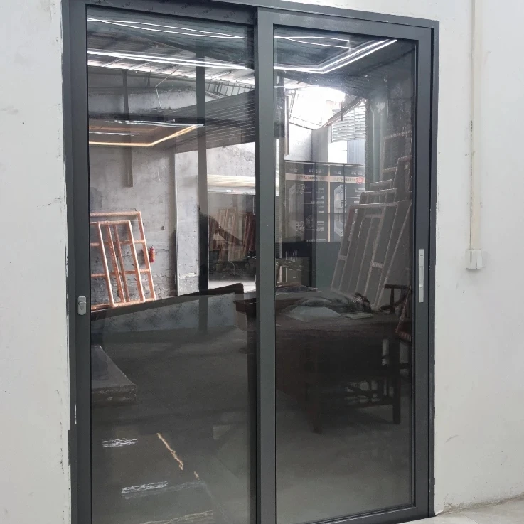 aluminium double tempered glass sliding doors high quality energy efficient sliding door