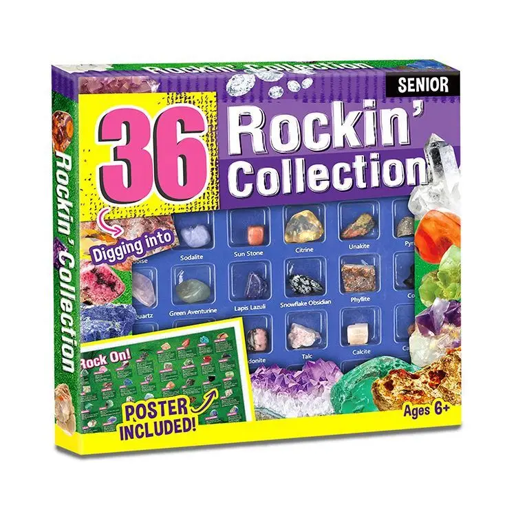 Intermediate rock mineral collection natural stone specimen crystal spot wholesale kids toys