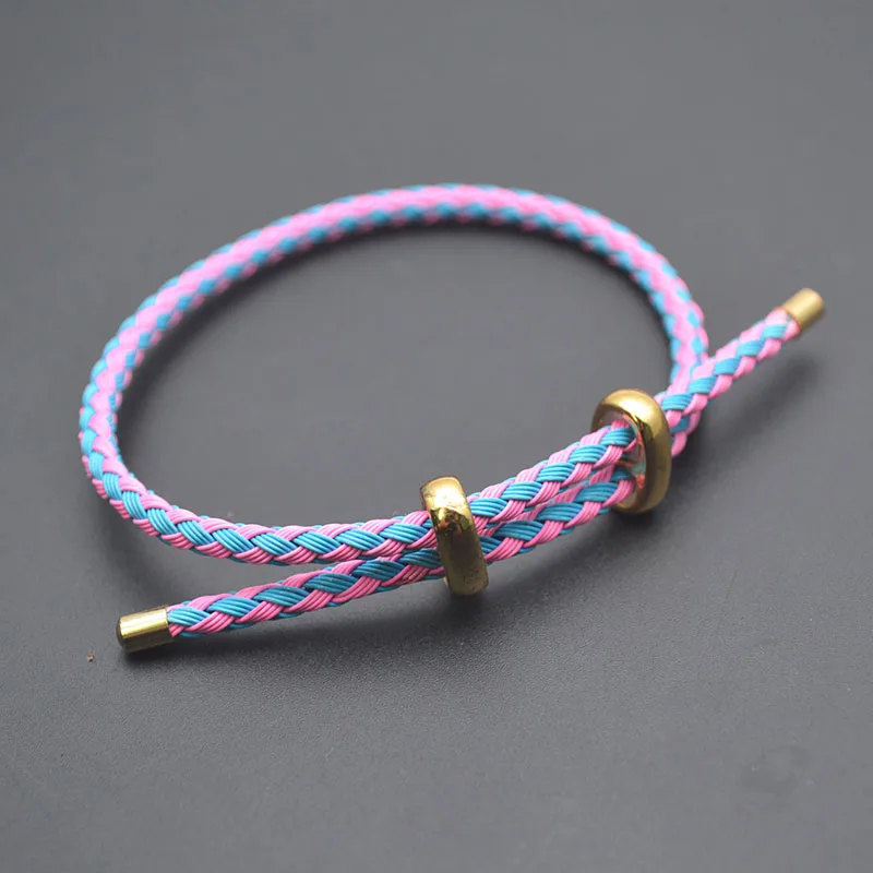 Natural Multi Color Hand-make Simple Style 18K Gold Adjustable Fishing Line Bracelet for Women Men Jewelry Wed Birthday Gifts