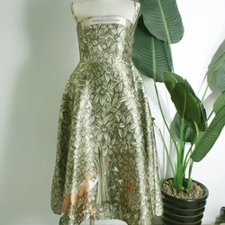 High Sense of Luxury Light luxury Tube top Printed sling Banquet Dress design Sense Temperament Waisted A-line slim Dress