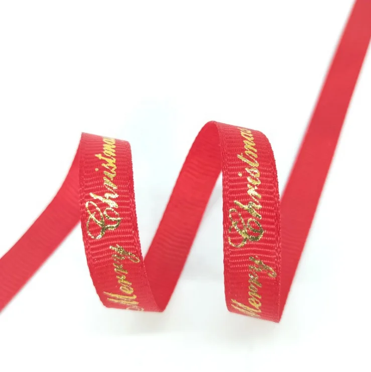 Christmas grosgrain ribbon custom printed grosgrain ribbon logo for Merry Christmas