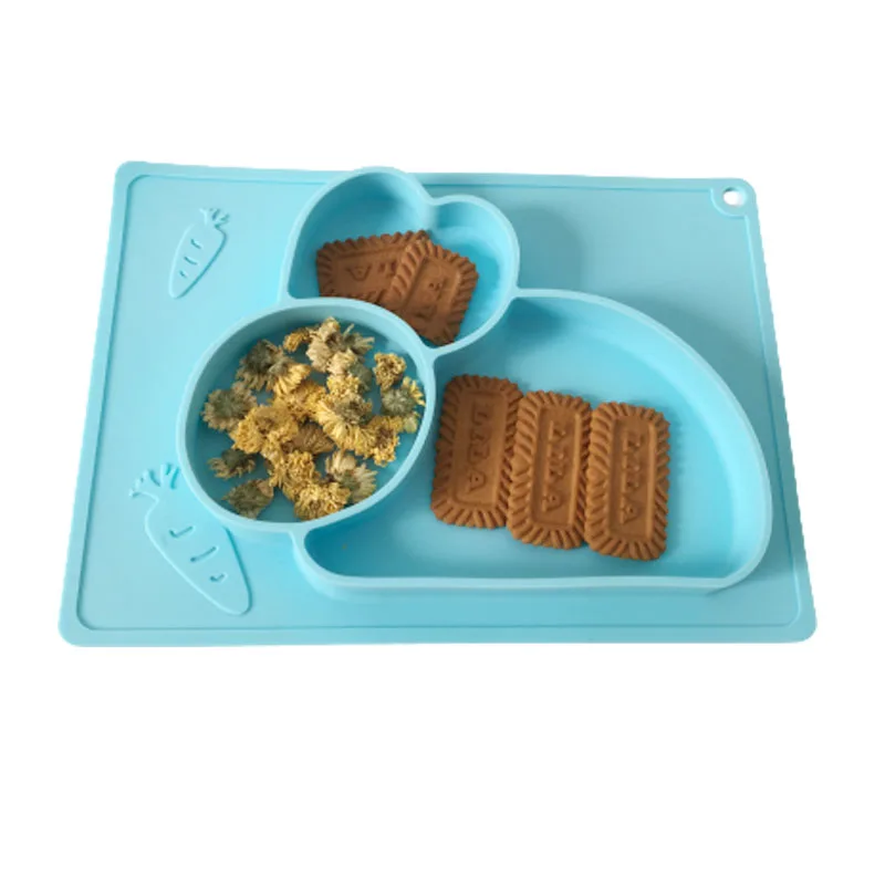 Hot Selling For Kids Character Plates 6 In 1 Products Silicone Table Mat Plate Bowl Baby Plae
