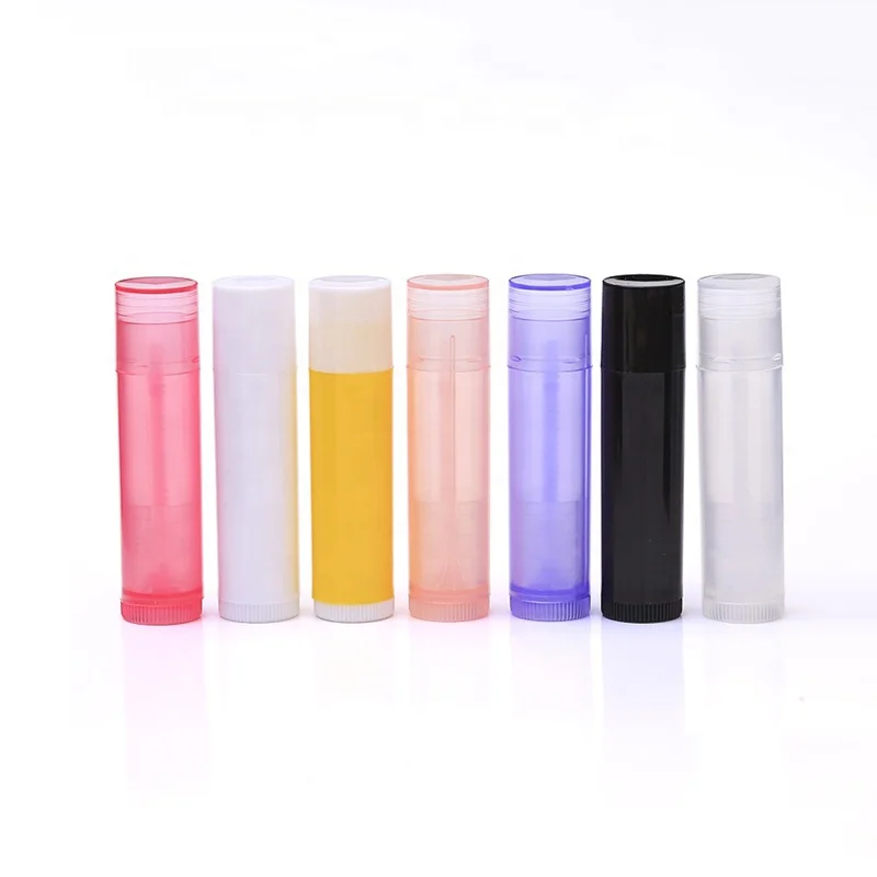 5g empty design custom cheap lip balm tube mini colored plastic pp lipstick tube for cosmetic packaging