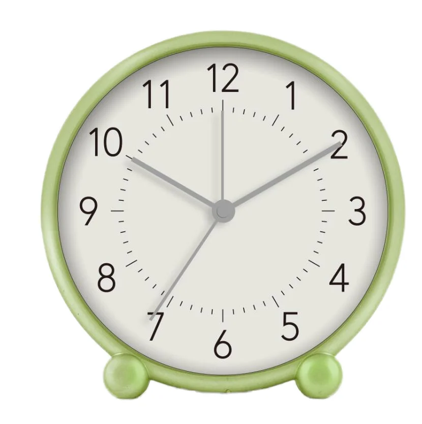 Easy Set Simple & Retro Super Silent Alarm Clock Beep Wake Round Alarm Clock  for Desk Bedroom and Home Decoration