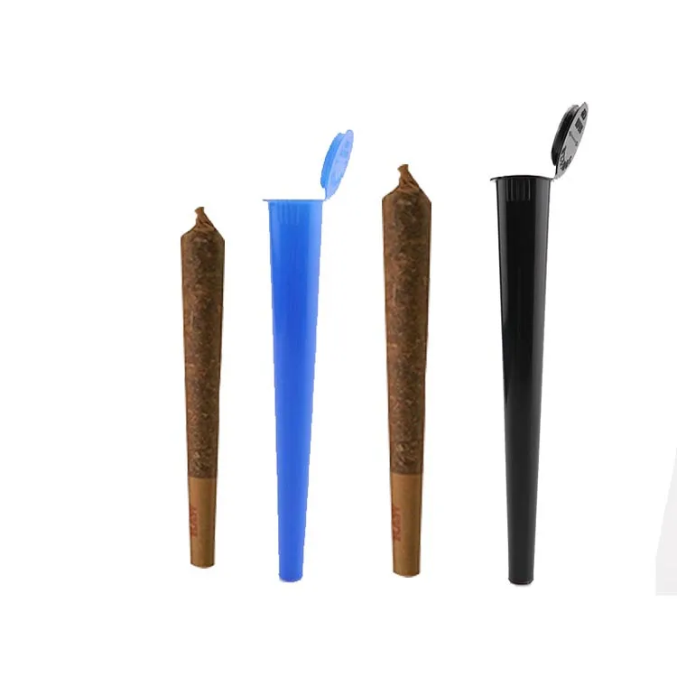 Colorful 98mm cone Child Proof Plastic Pre Roll Tubes Proof Pop Top Up Tubes