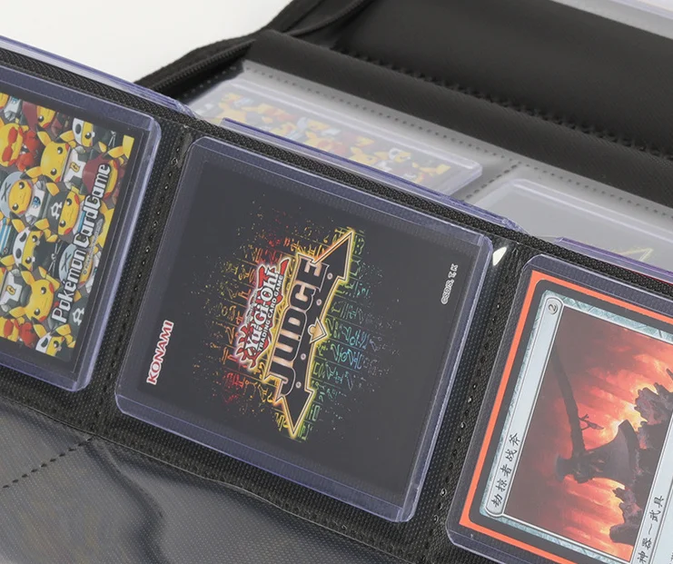 High Quality PU Leather Trading Toploaders Card Binder  9 Pockets Top Loader Card Binders