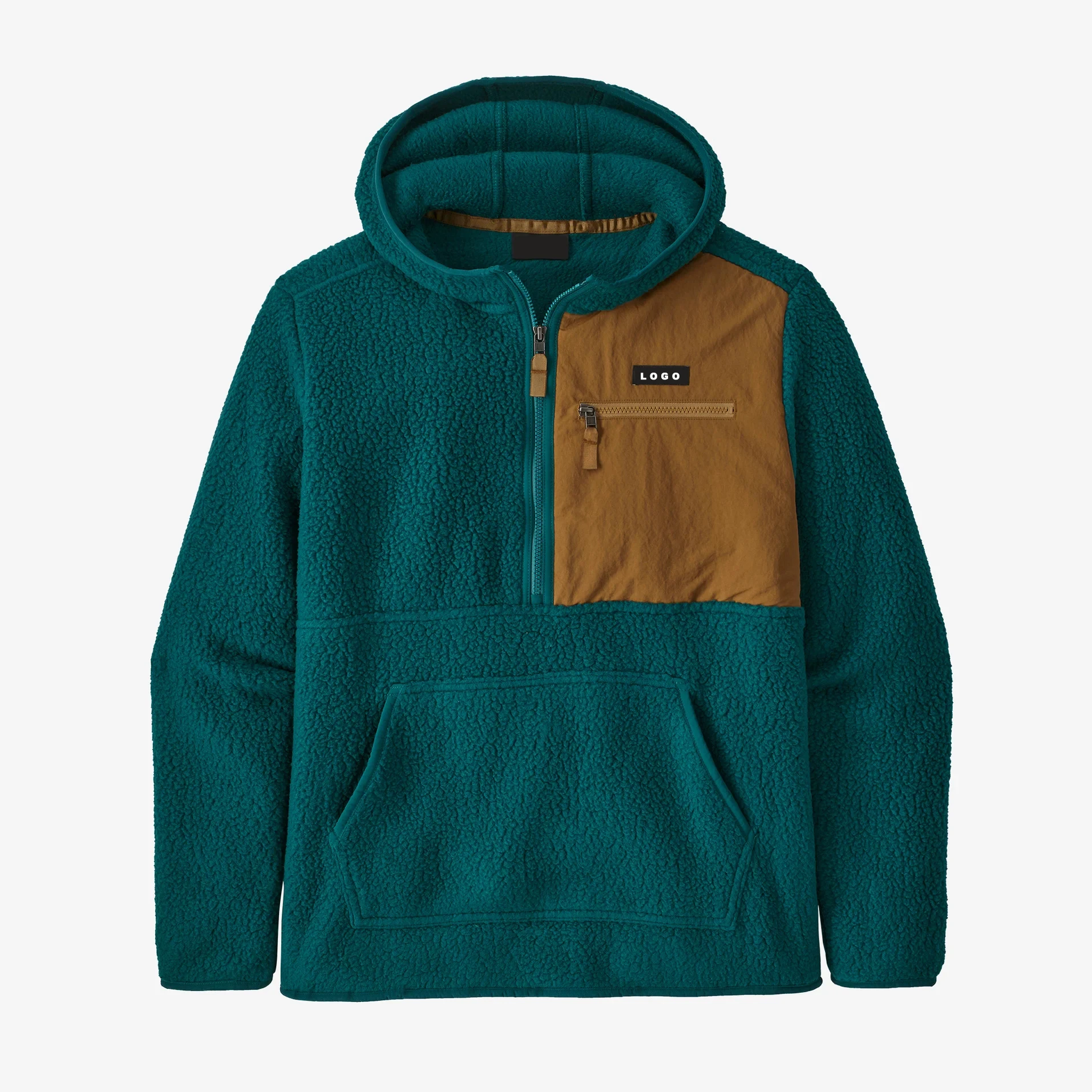 Winter Jacket Men Fleece Coats Solid Color Pockets Fleece Warm Hoodies Zip Up Jacket Factory Customized Sherpa Fleece Jacket