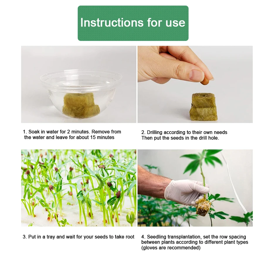 Agriculture Mineral Wool Hydroponic Rock Wool Cubes 25*25*25mm Seedling Plants Cultivation Of Rockwool Seedling Blocks