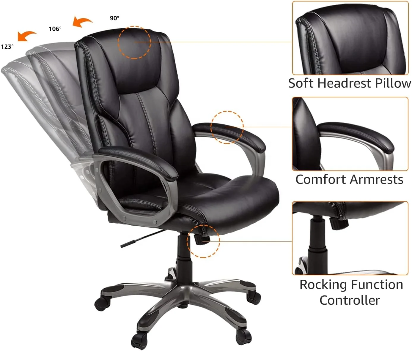 Free Sample Factory Price Metal Base Silla De Oficina Brown Desk Visitor Meeting Manager Office Chair with Flip up Armrests